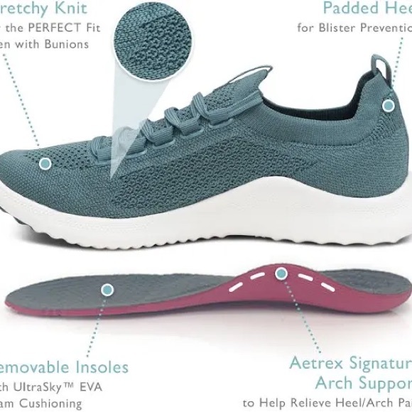 Aetrex Carly Knit Sneakers - Picture 2 of 7